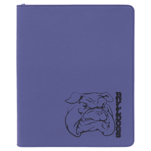 Purple Leatherette Portfolio with Zipper
