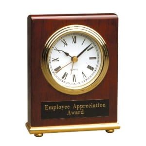 Rectangle Rosewood Piano Finish Desk Clock