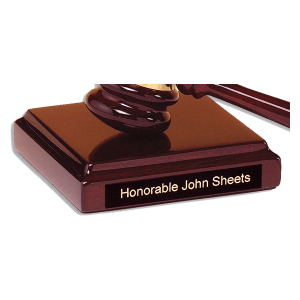 Rosewood Finish Square Gavel Sounding Block