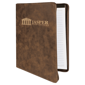 Rustic/Gold Leatherette Portfolio with Zipper