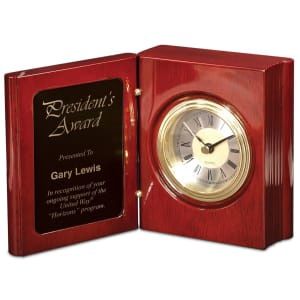 Rosewood Piano Finish Book Clock