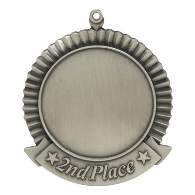 2nd Place Medal, 2" Holder, Silver