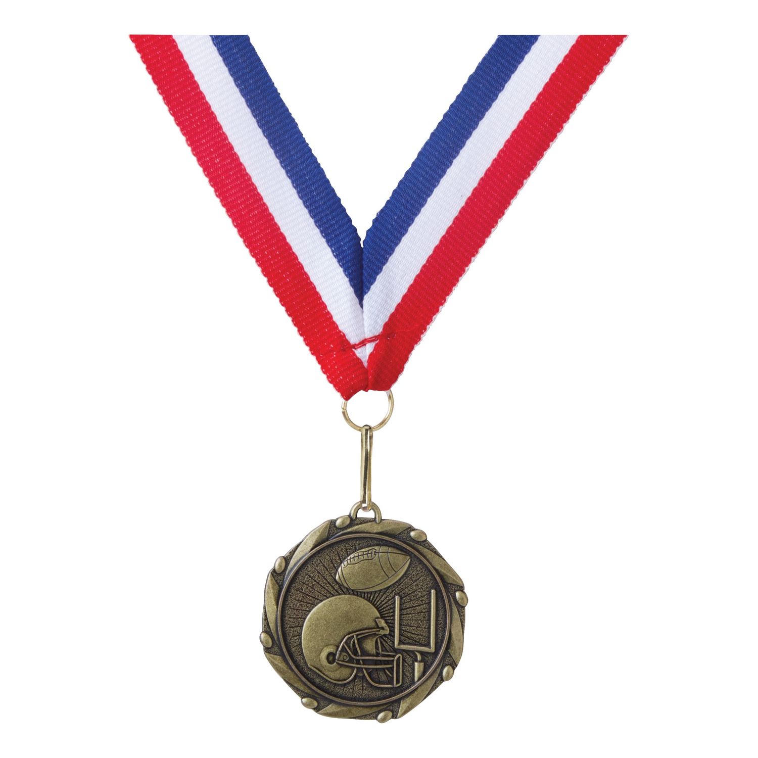 Assembled Medal with Ribbon, Football, Gold