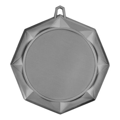 Octagon Medal, 2" Holder, Silver