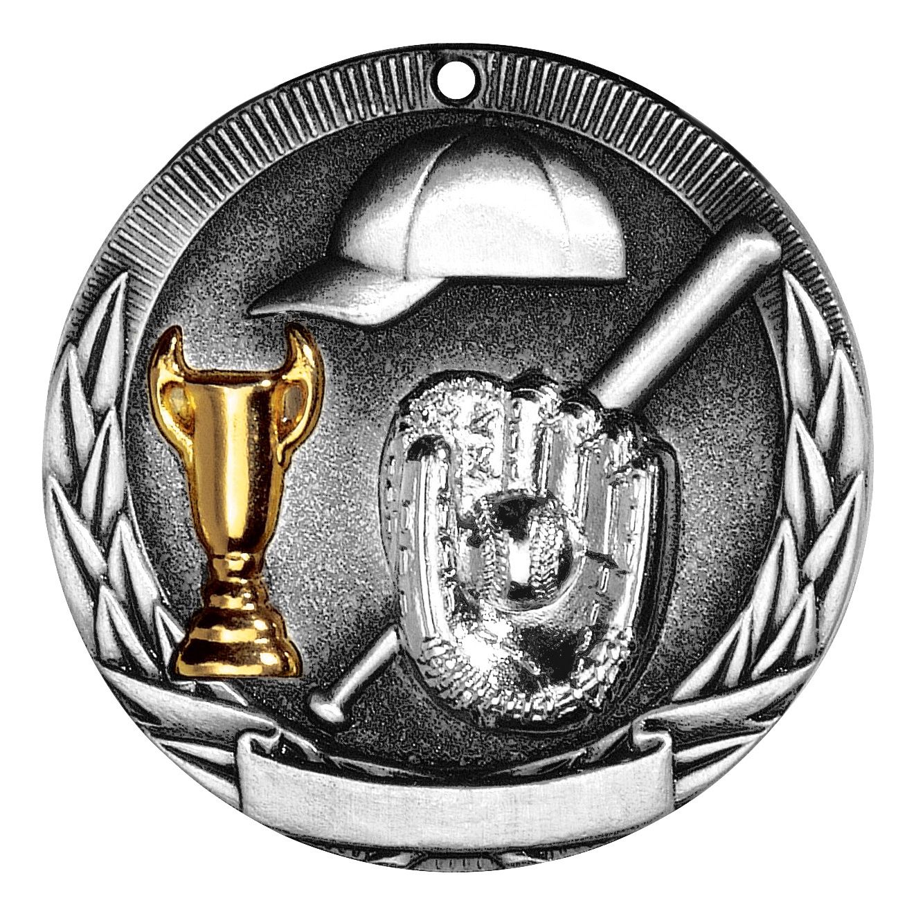 Tri-Colored Medal, Baseball, Silver