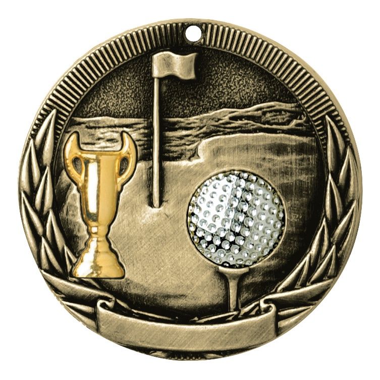 Tri-Colored Medal, Golf, Gold