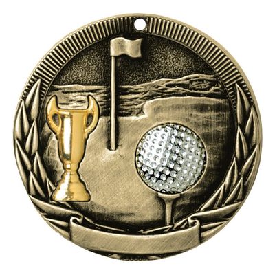 Tri-Colored Medal, Golf, Gold