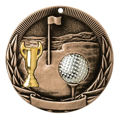 Tri-Colored Medal, Golf, Bronze