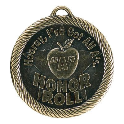 Value Medal, All A's Honor Roll, Gold