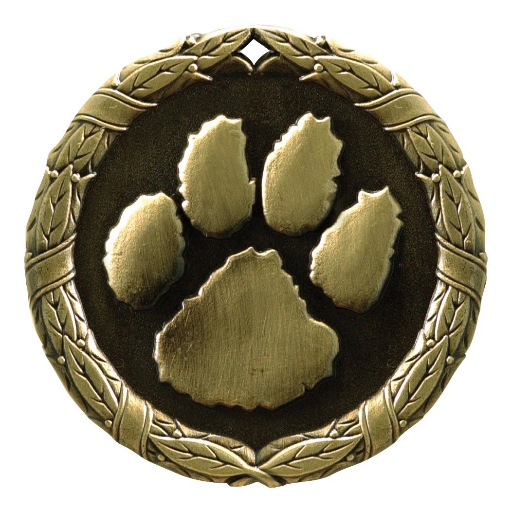 XR Medal, Paw Print, Gold