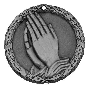 XR Medal, Praying Hands, Silver