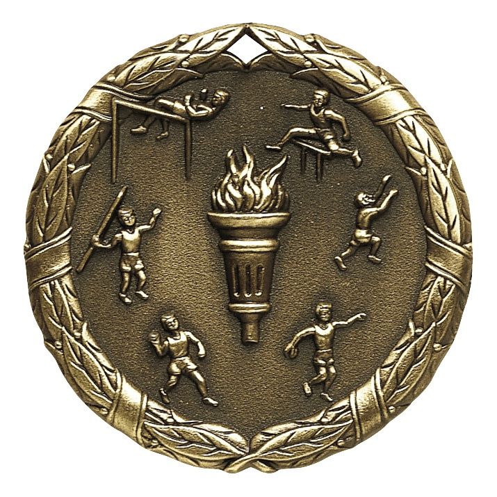 XR Medal, Track &amp; Field, Gold, 2"