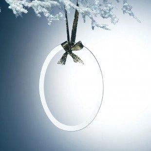 Beveled Jade Glass Ornament-Oval