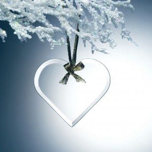 Beveled Jade Glass Ornament-Heart