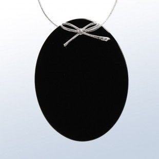 Black Oval Ornament 1/8" Thick