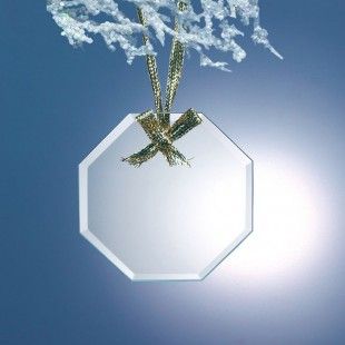 Beveled Jade Glass Ornament-Octagon