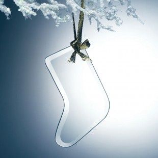 Beveled Jade Glass Ornament-Stocking