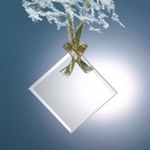 Beveled Jade Glass Ornament-Square Diamond