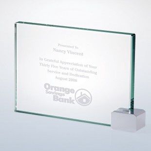 Achievement Award W/ Chrome Rectangle Holder