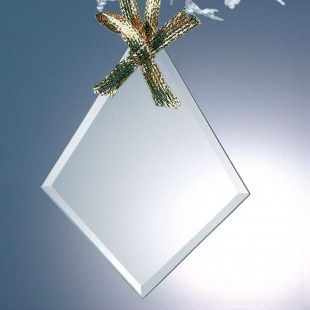 Beveled Jade Glass Ornament-Diamond