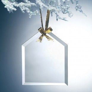 Beveled Jade Glass Ornaments-House