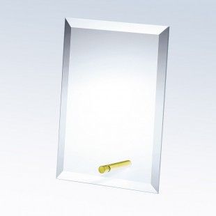 Beveled Rectangle Glass W/ Brass Pole