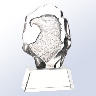 Eagle Portrait with Clear base 8"x4-1/2"x2
