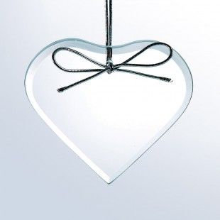 Starfire Clear Glass Ornament-Heart