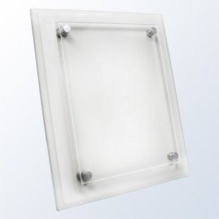 White Wood Plaque- Clear Acrylic Plate