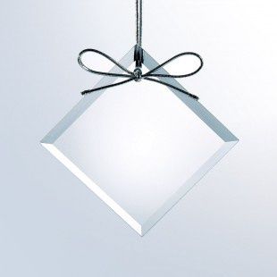 Starfire Clear Glass Ornament-Square Diamond