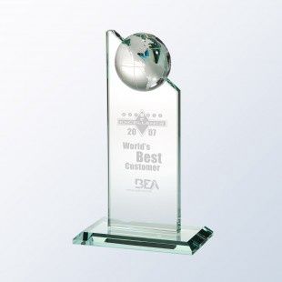 Jade Glass World Globe Pinnacle - Small
