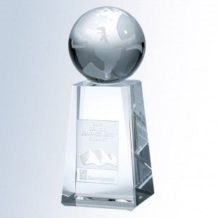 World Globe W/ Tapered Column Base - Large