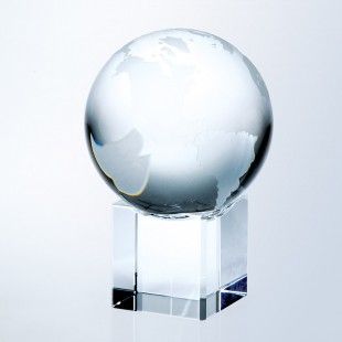 World Globe W/Cube Base - Large