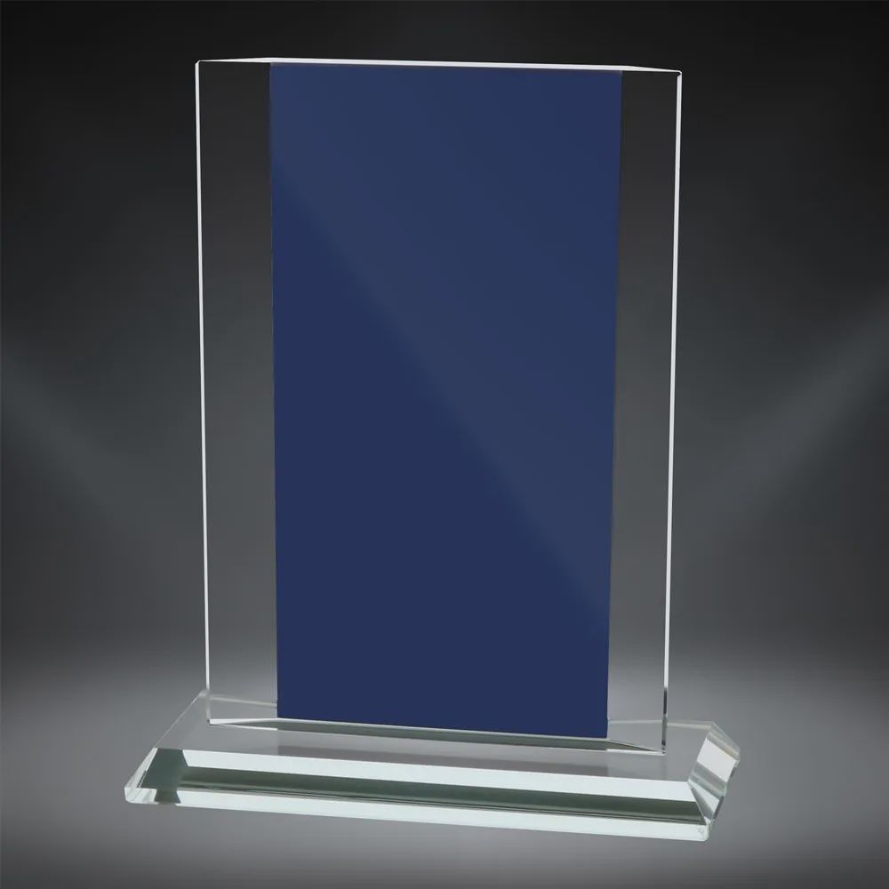 Azure Rectangle Glass, Blue