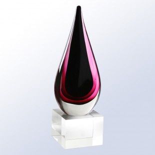 Burgundy Teardrop Award 11"H