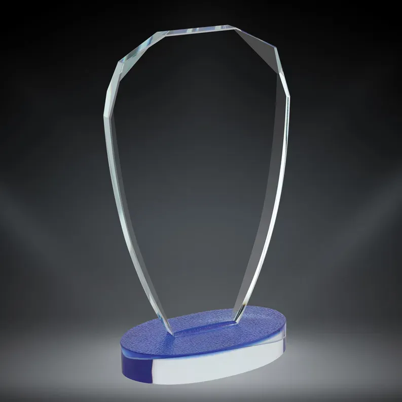 Cardiff Fan Crystal with Blue Accent
