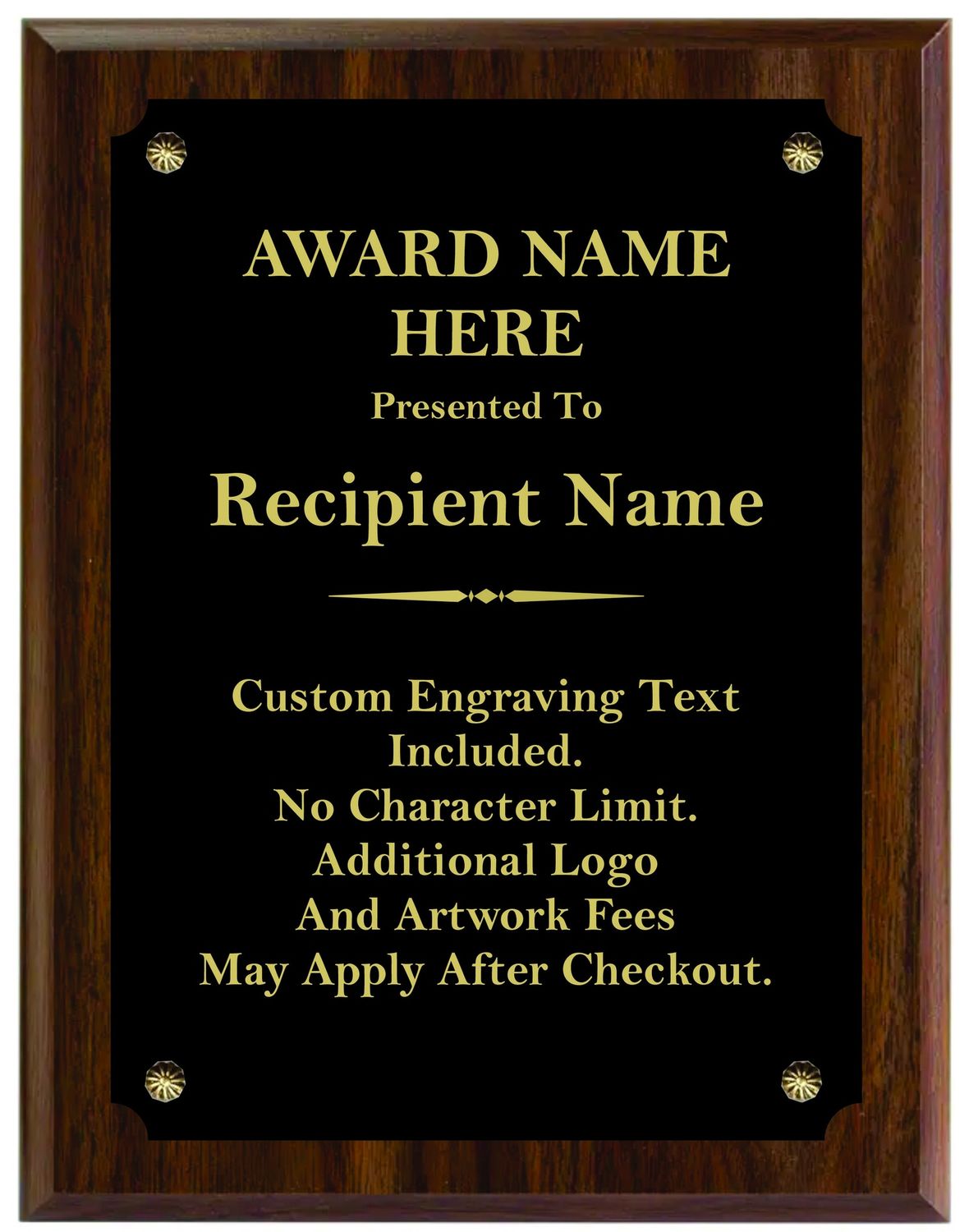 Cove Edge Plaque, Walnut Finish