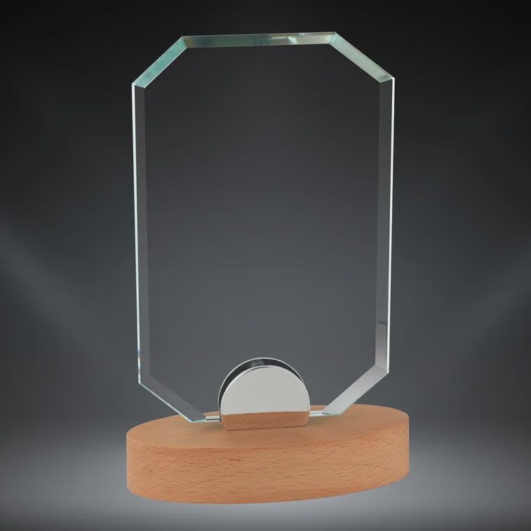 Westin Glass with Wood &amp; Metal Base