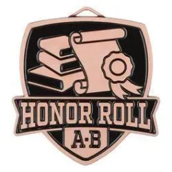Shield Medal, "A-B" Honor Roll, Bronze