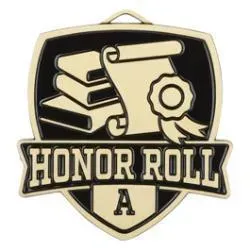 Shield Medal, "A" Honor Roll, Gold