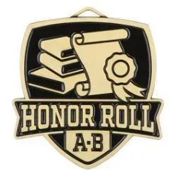 Shield Medal, "A-B" Honor Roll, Gold