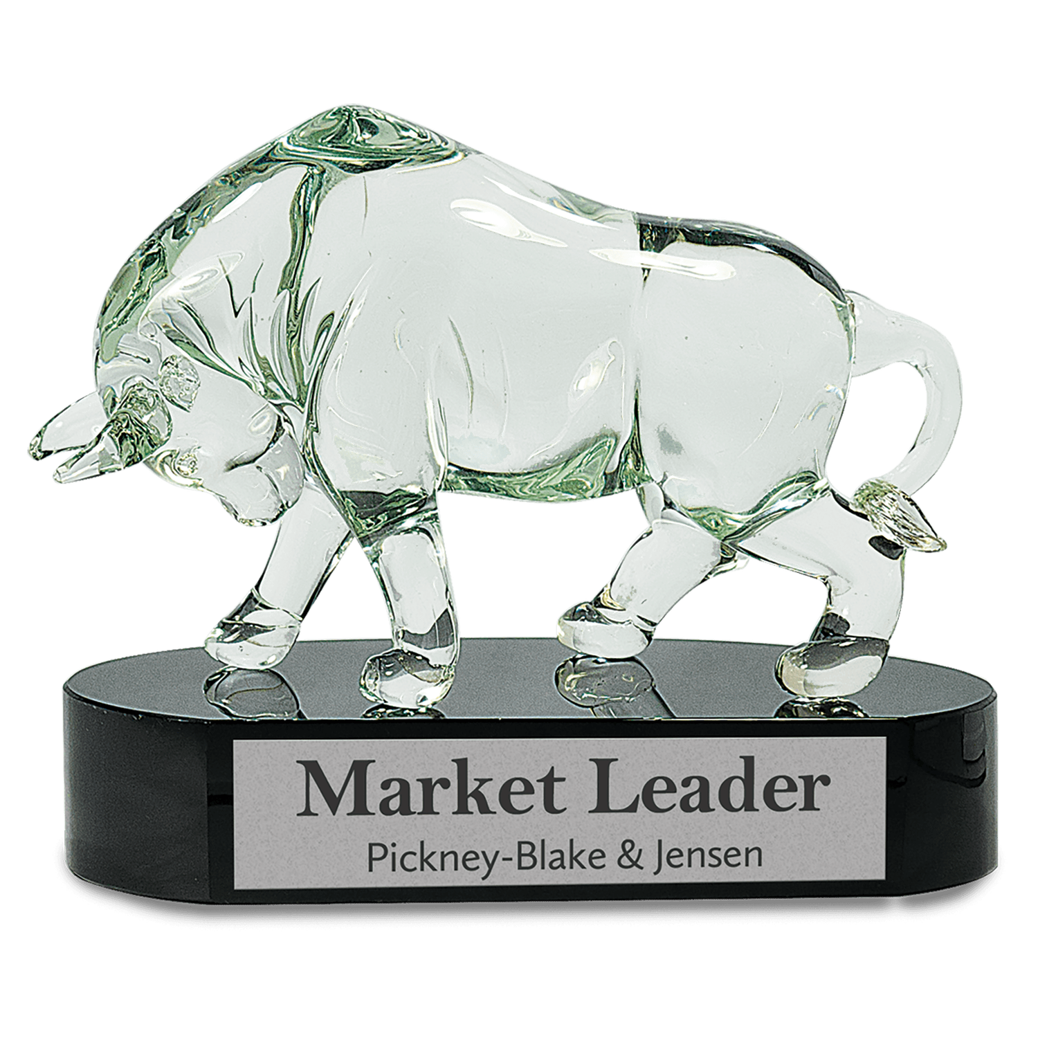 Clear Art Glass Bull