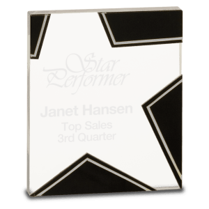 Small Silver and Black Star Glass