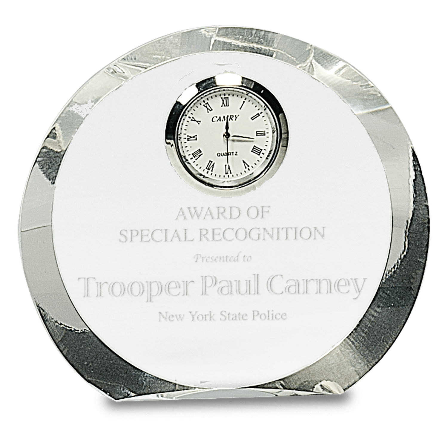 Clear Crystal Round with Clock