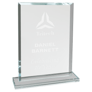 Medium Rectangle Clear Glass Award