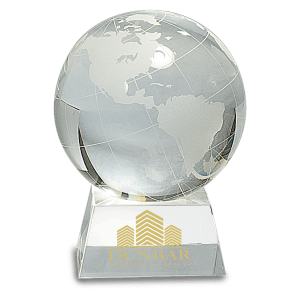 Large Crystal Globe on Clear Base