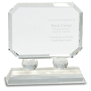 Small Rectangle Crystal on Clear Pedestal Base