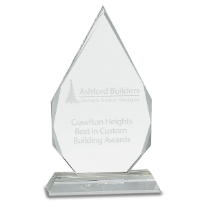 Medium Crystal Diamond on Clear Pedestal Base