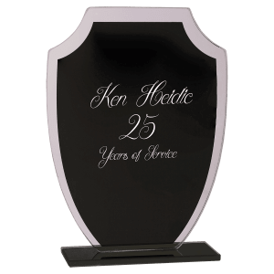 Small Black Shield Reflection Glass Award