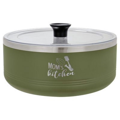 Olive Green 3 Quart Polar Camel Serving Bowl with Lid